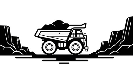 Heavy Duty Mining Dump Truck Hauling Rocks. © Budd