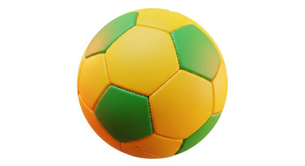 Fototapeta premium A yellow and green soccer ball on a white background
