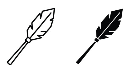 Two feather quill pens illustration © Jahidul