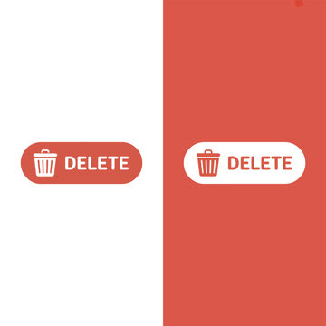 Dual delete button designs show recycling bin icons for content.