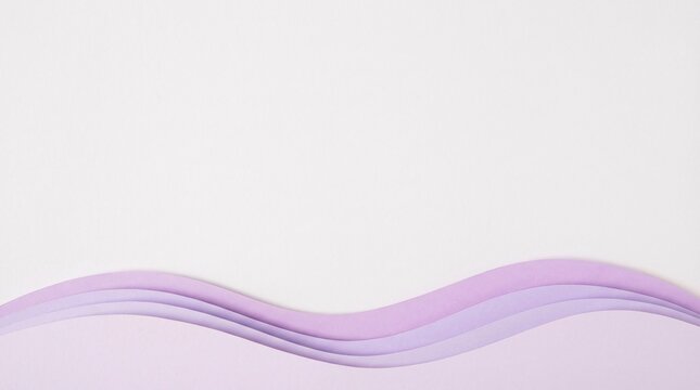 Elegant abstract wave design with flowing purple paper layers creating a serene and modern background concept for minimalist presentations