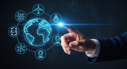 Fototapeta premium Digital Transformation: Connecting Global Logistics and Business Networks Worldwide