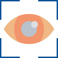 Eye inside rectangular frame Icon