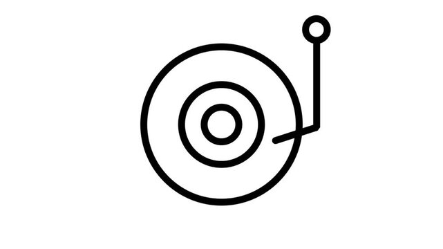 Vinyl record player turntable animation Icon. Vinyl record player turntable animation for analog music, vintage sound, DJ equipment, and retro lifestyle.