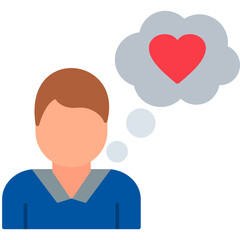 Person with heart thought bubble Icon