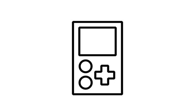 Gaming console animation icons. Retro handheld gaming console animation representing classic video games, portable entertainment, and gaming culture.