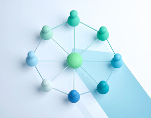 Abstraktes Netzwerk f&uuml;r Teamarbeit und digitale Zusammenarbeit