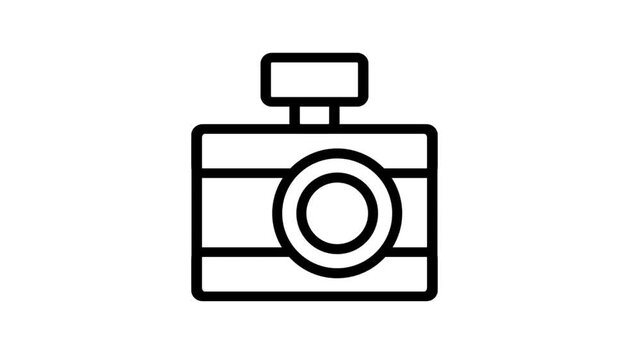 Digital photo camera icon animation. Professional digital photo camera icon animation for photography, media production, capturing moments, and creative arts.