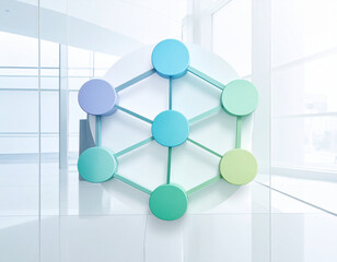 Abstraktes Netzwerk f&uuml;r Teamarbeit und digitale Zusammenarbeit