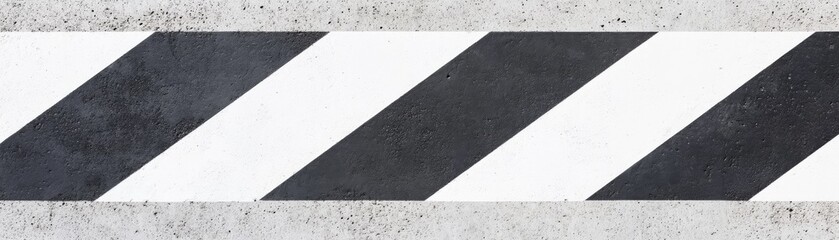 Fototapeta premium Striking black and white striped concrete wall texture close up urban background.