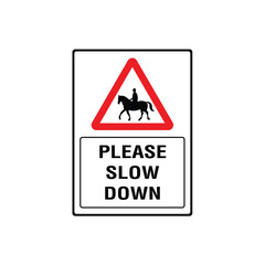 Obraz premium Please Slow Down Wildlife Crossing Road Warning Sign