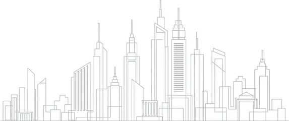 City skyline with modern skyscrapers and buildings © SoftArt