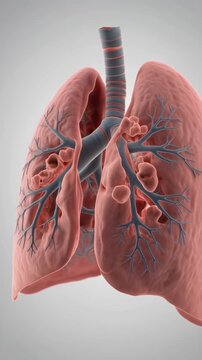 4K video of human lungs with bronchiectasis