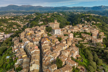 Aerial View of Cagnes-sur-Mer Medieval Village and Grimaldi Castle