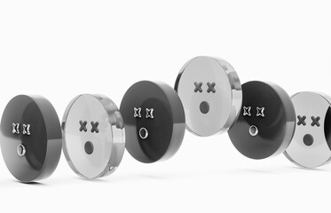 3d Glass emoji feedback icons for customer satisfaction and App rating concept