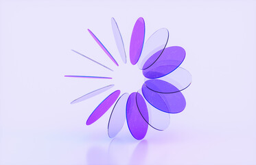 Modern transparent glass for Web3 and AI technology background. 3d rendering