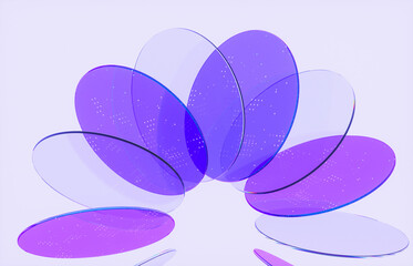 Modern transparent glass for Web3 and AI technology background. 3d rendering