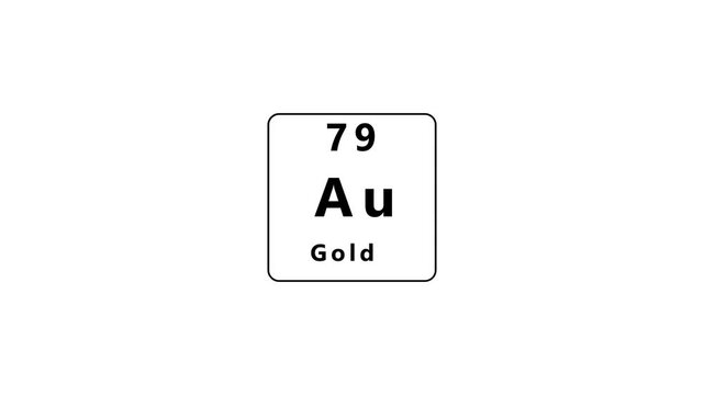 Periodic Table Element Gold Au 79 on White Background image photo
