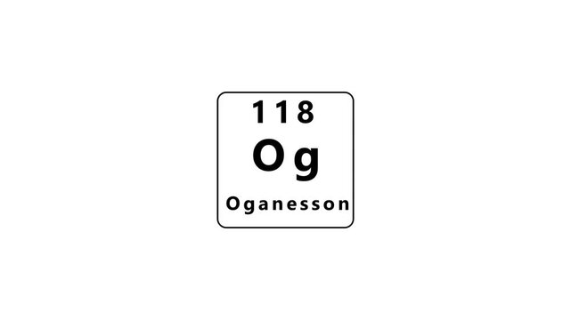 Periodic Table Element Oganesson Og 118 on White Background image photo