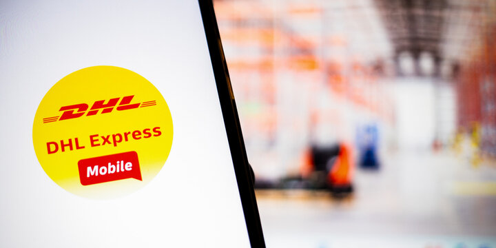dhl tracking app on a phone