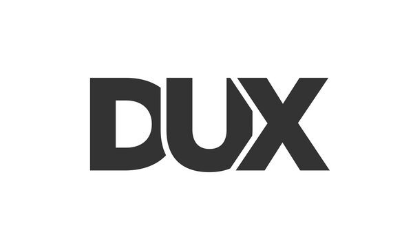 DUX logo design template with strong and modern bold text. Initial based vector logotype featuring simple and minimal typography. Trendy company identity.
