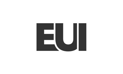 Obraz premium EUI logo design template with strong and modern bold text. Initial based vector logotype featuring simple and minimal typography. Trendy company identity.