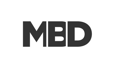 Obraz premium MBD logo design template with strong and modern bold text. Initial based vector logotype featuring simple and minimal typography. Trendy company identity.