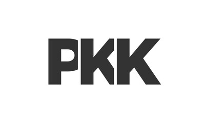 PKK logo design template with strong and modern bold text. Initial based vector logotype featuring simple and minimal typography. Trendy company identity.