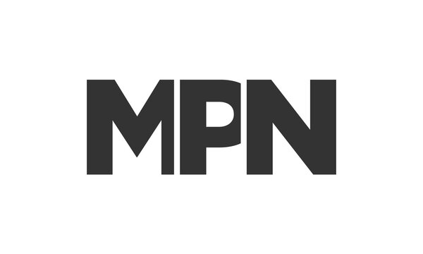 MPN logo design template with strong and modern bold text. Initial based vector logotype featuring simple and minimal typography. Trendy company identity.