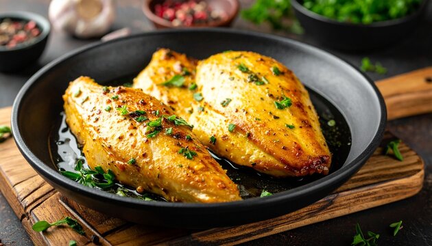 H&auml;hnchenbrust in Knoblauchbutter