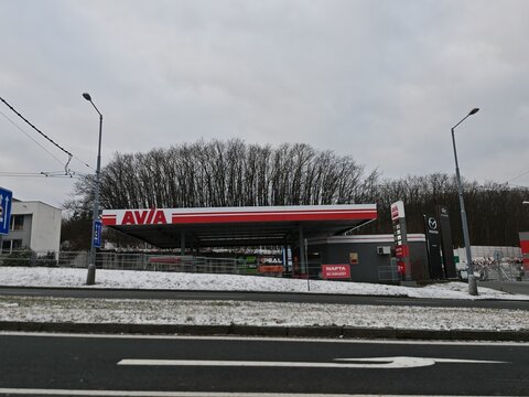 Pilsen,Czech Republic-23.01.2026: Avia petrol station providing fuel and roadside services for motorists in Czech Republic
