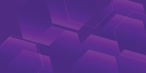 Fototapeta premium Modern banner purple background with hexagon lines
