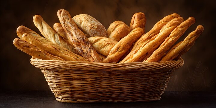 Textural analysis of diverse wheat-based bread crusts exhibiting Maillard reaction products within a woven cellulosic container.