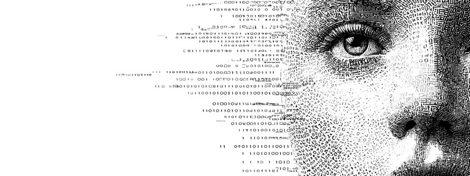 close up of woman face siluette vector illustartion 