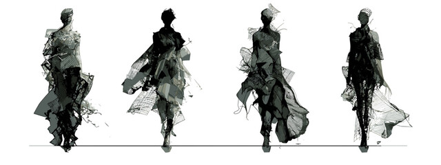 fashion model woman concept for designer , couture , high fashion , avant gard style siluette comcept  © AI PIC
