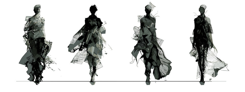 fashion model woman concept for designer , couture , high fashion , avant gard style siluette comcept 