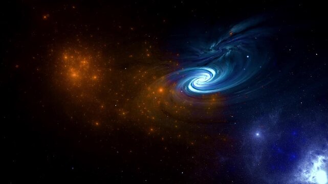  Space Flight to star field Galaxy through Space Nebula,
