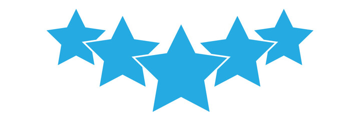 Obraz premium Star vector icons. Set of Sky-Blue star symbols isolated on White Background.