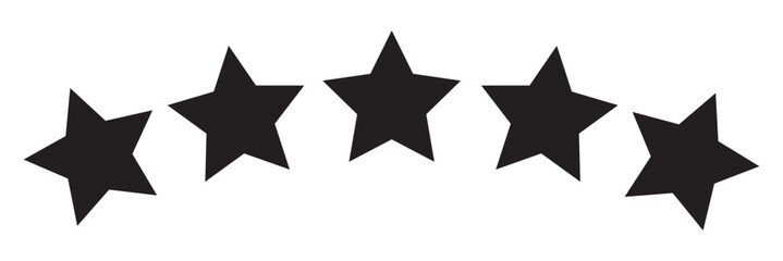 Obraz premium Stars icons. Stars in linear flat design. Star vector icon black color, isolated. Vector illustration