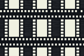 Obraz premium Seamless abstract geometric pattern inspired by vintage cinema film strips and minimalist architectural lines.