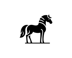 Obraz premium Horse full body silhouette minimal vector logo for brand identity
