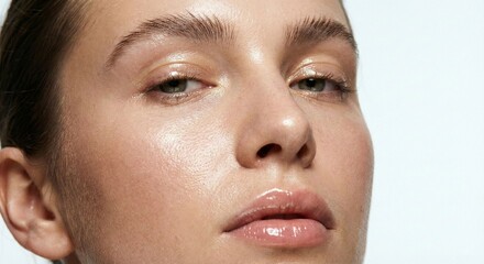 Young Woman with Dewy, Glowing Skin