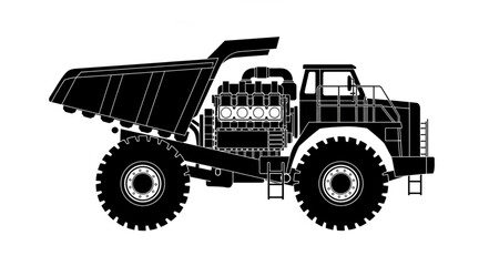 Heavy Duty Mining Dump Truck Vector Illustration. © Wahyu