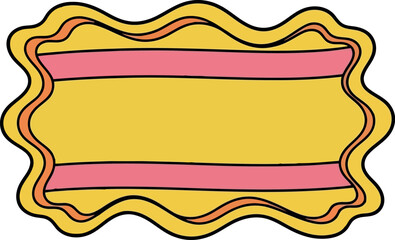 Obraz premium Wavy Yellow and Pink Decorative Label Frame for Invitations, Scrapbooking, and Classroom Use