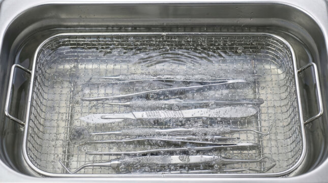 Dental instruments ultrasonic cleaner stainless steel tray sterilization hospital dental clinic tool care