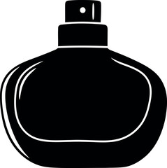 Obraz premium Black Silhouette Perfume Bottle Icon Isolated on White Background for Beauty and Fragrance Branding