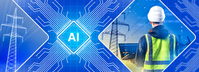 Energy infrastructure, Smart grid. Artificial intelligence optimizes power transmission and...