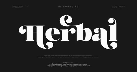 Fototapeta premium Introducing Herbal Typography Font Design