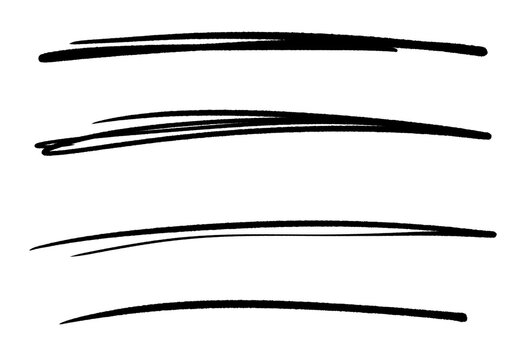 Hand drawn grunge brush black stroke lines collection marker line set isolated on white background vector illustration