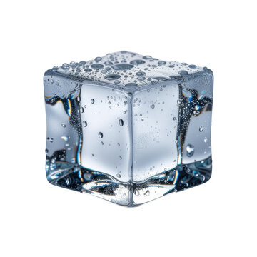 Cubo de gelo realista macro. PNG fundo transparente